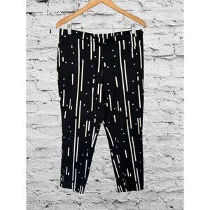 Akris Punto Printed Straight Leg Pants Size 10 Cotton Geometric Design